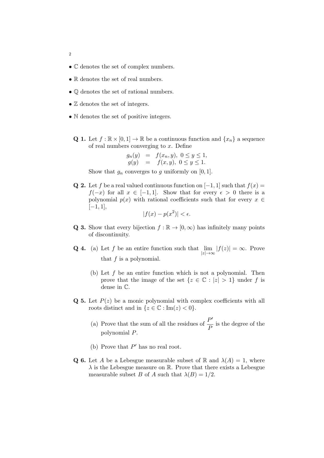 ISI Admission Test JRF in Mathematics MTA 2017 Sample Paper - Page 1