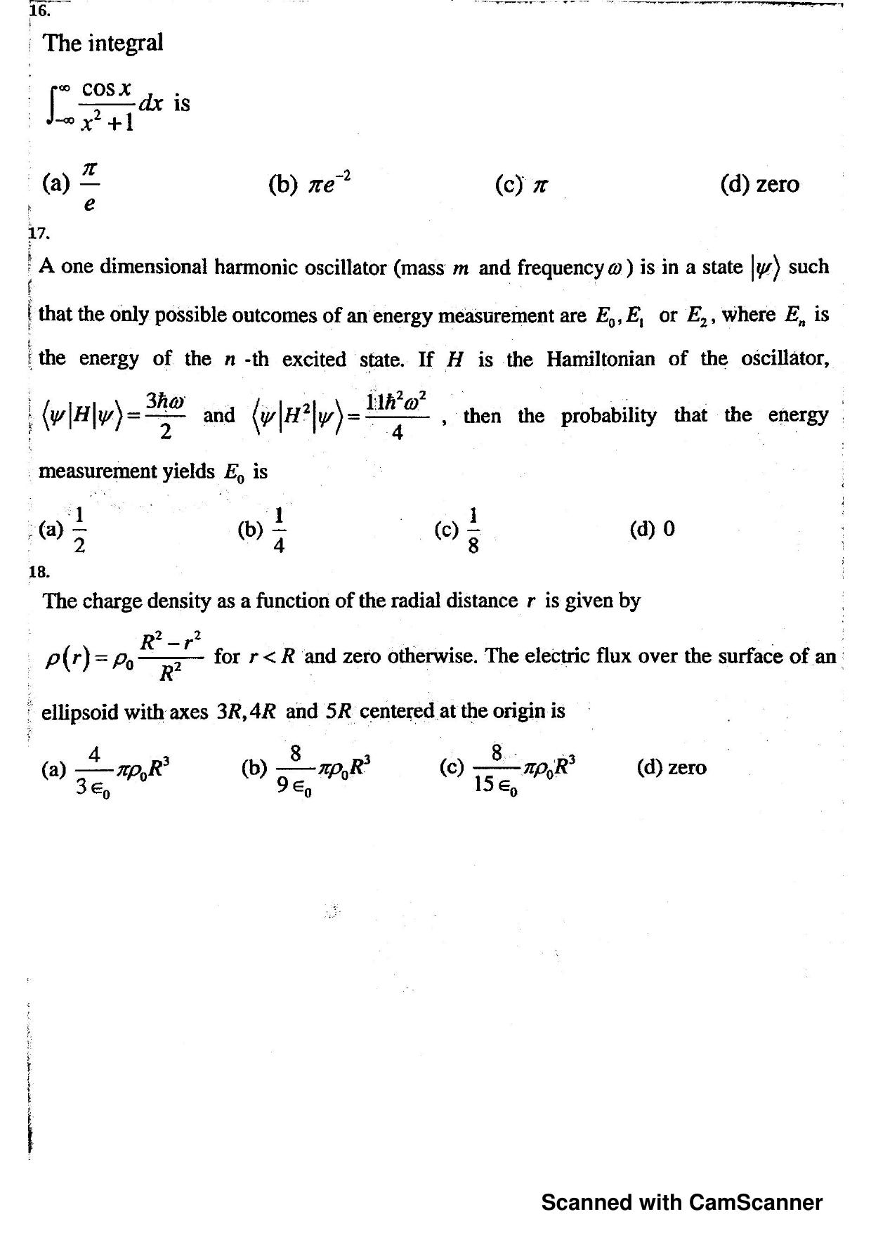 JEST 2018 Physics Question Paper with  Answer key - Page 5