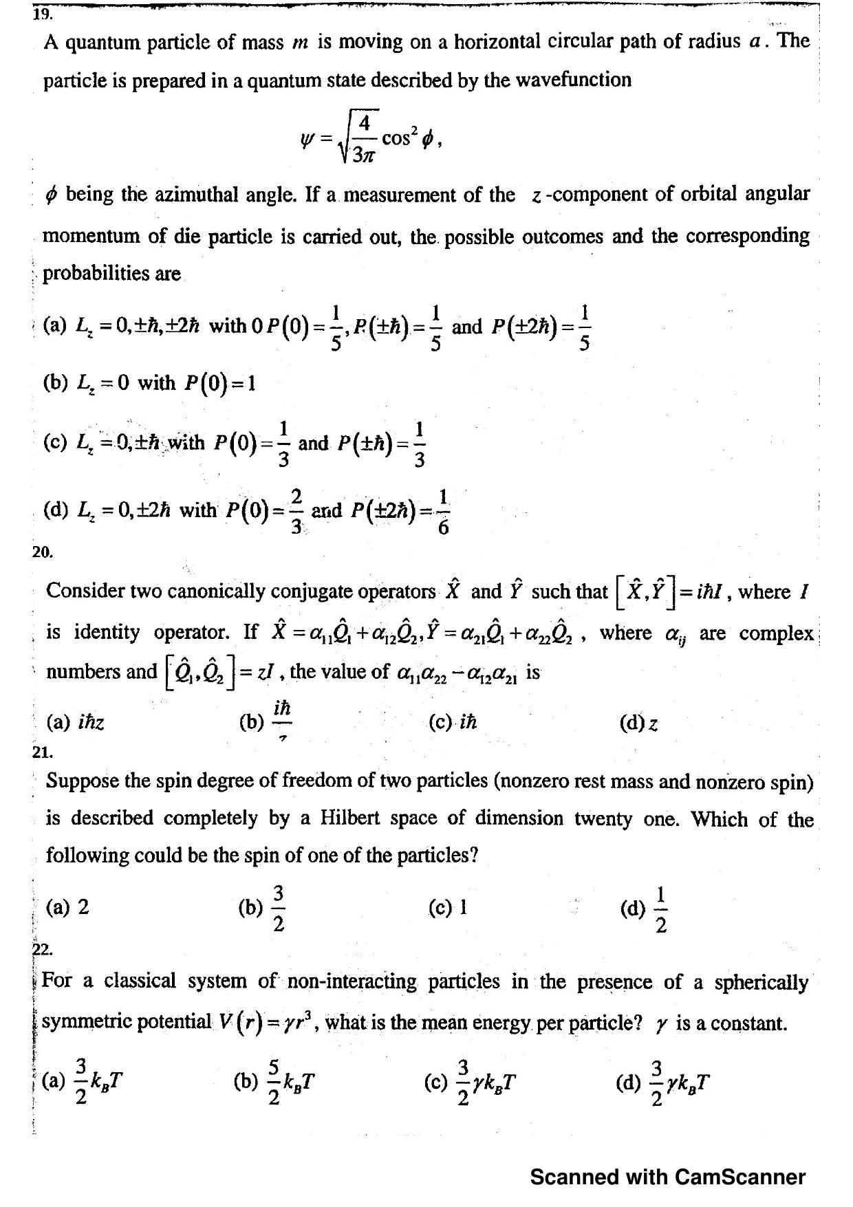JEST 2018 Physics Question Paper with  Answer key - Page 6
