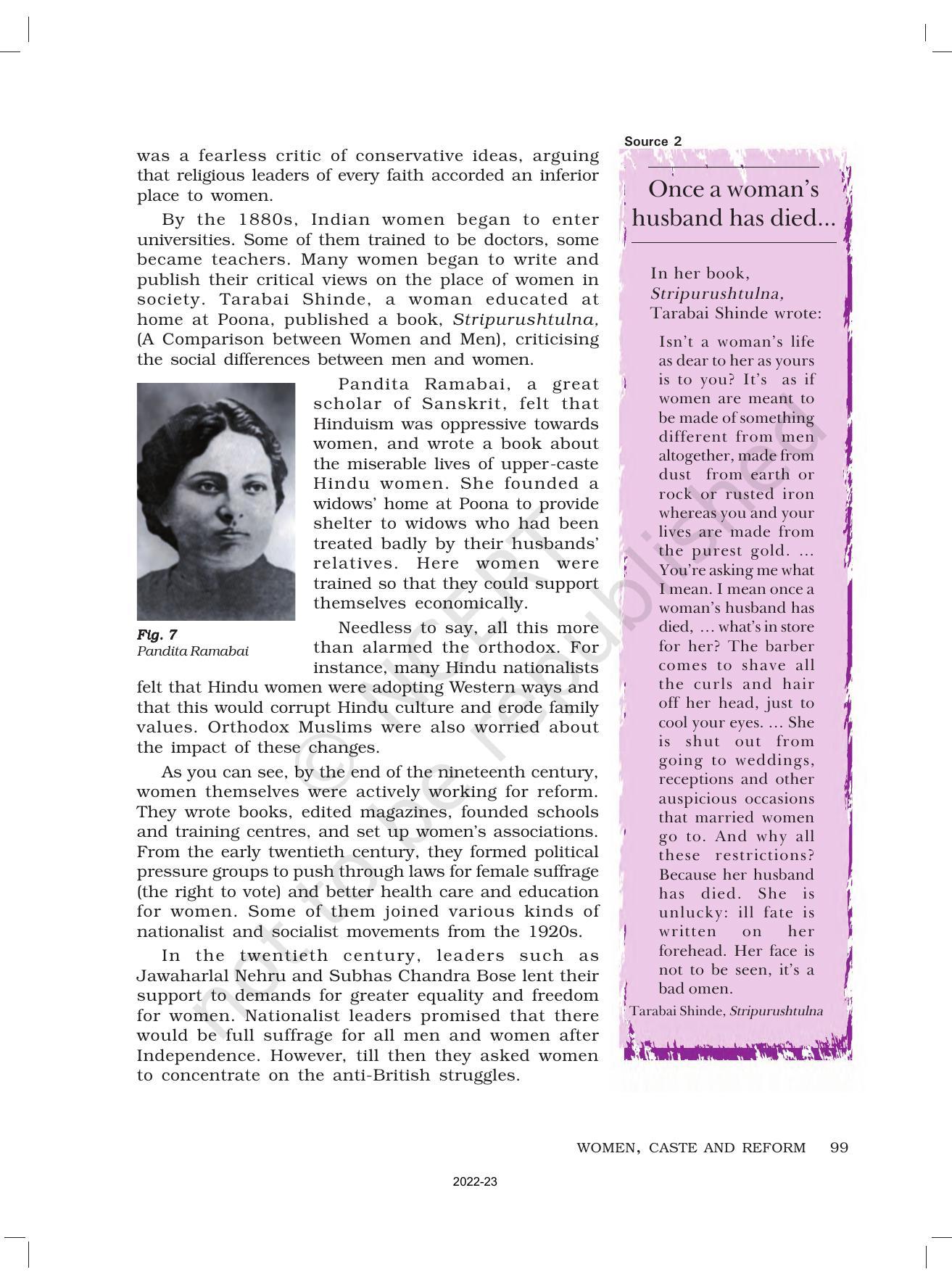 NCERT Book for Class 8 History Chapter 9 Women, Caste and Reform - Page 6