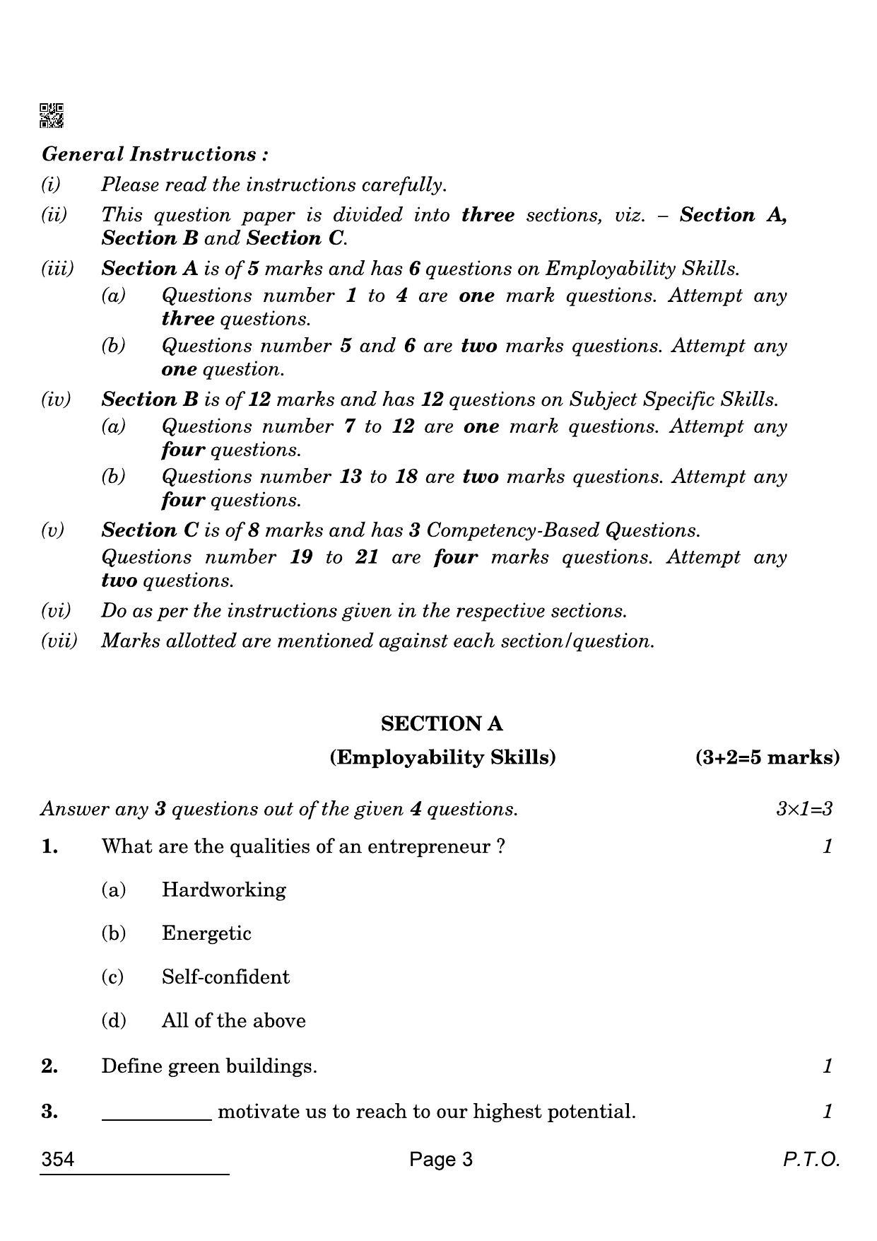 CBSE Class 12 354 Design 2022 Compartment Question Paper - Page 3