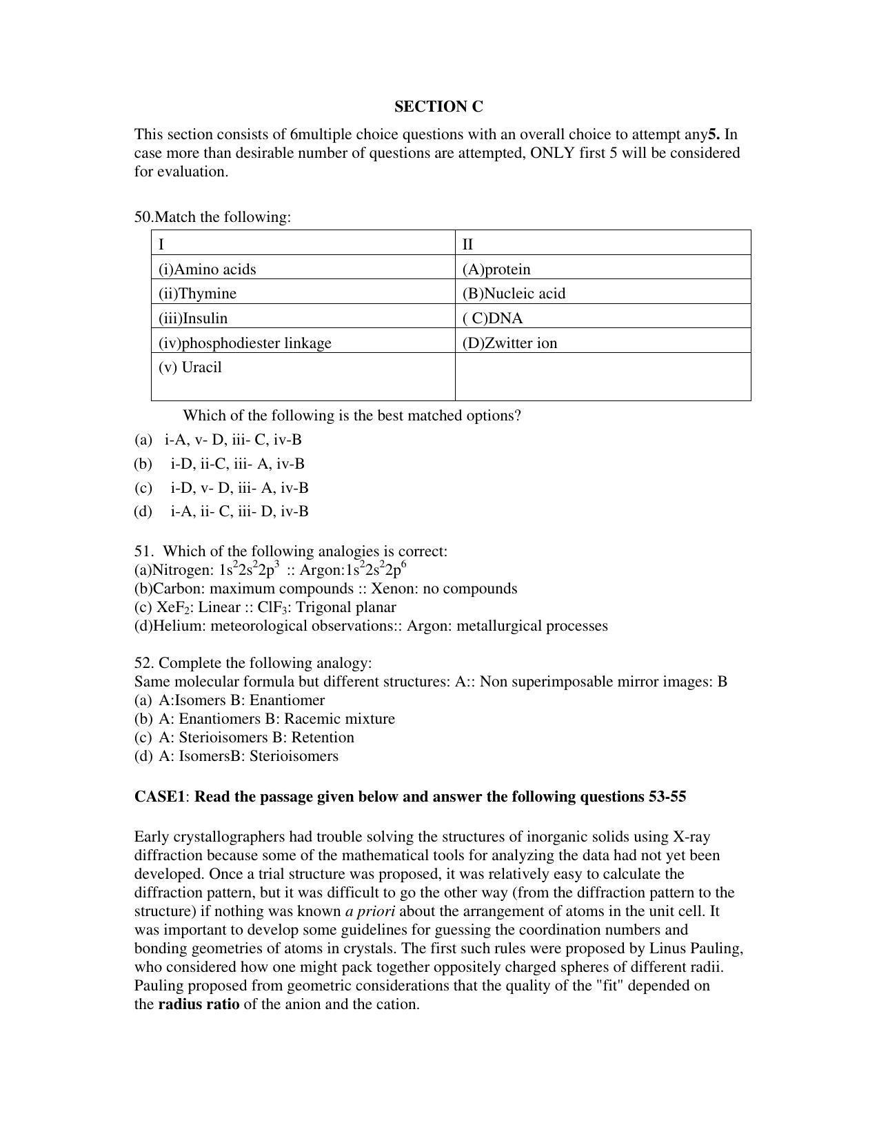 CBSE Class 12th Chemistry Sample Question Paper 2021-22 - Page 9