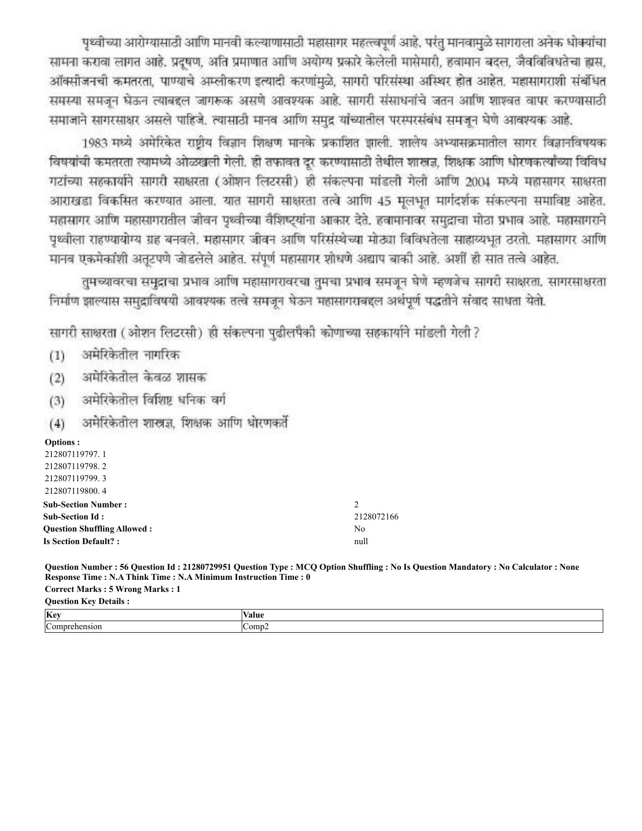 CUET 2023 Domestic Shift 2 Question Papers - 21 June 2023 - Page 41