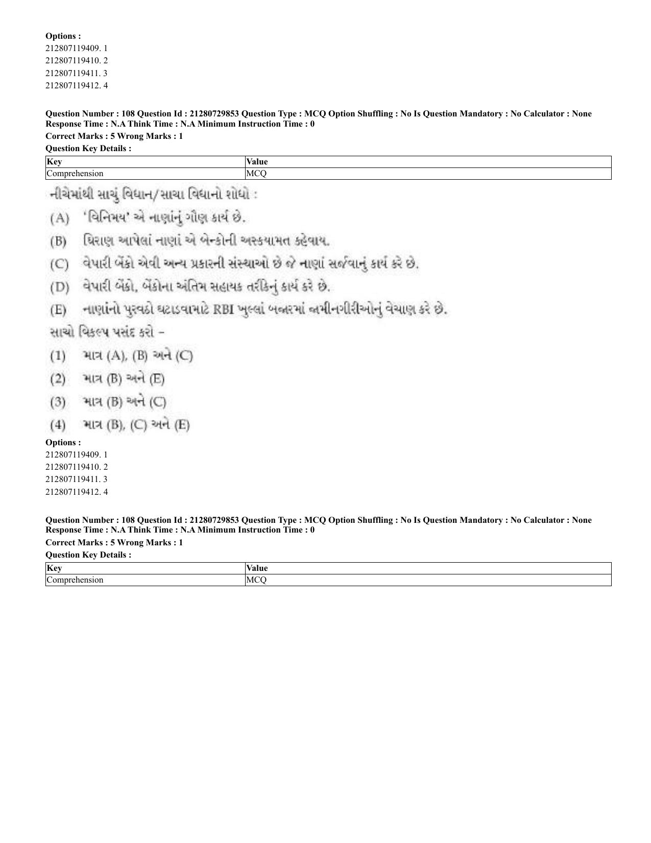 CUET 2023 Domestic Shift 2 Question Papers - 21 June 2023 - Page 106