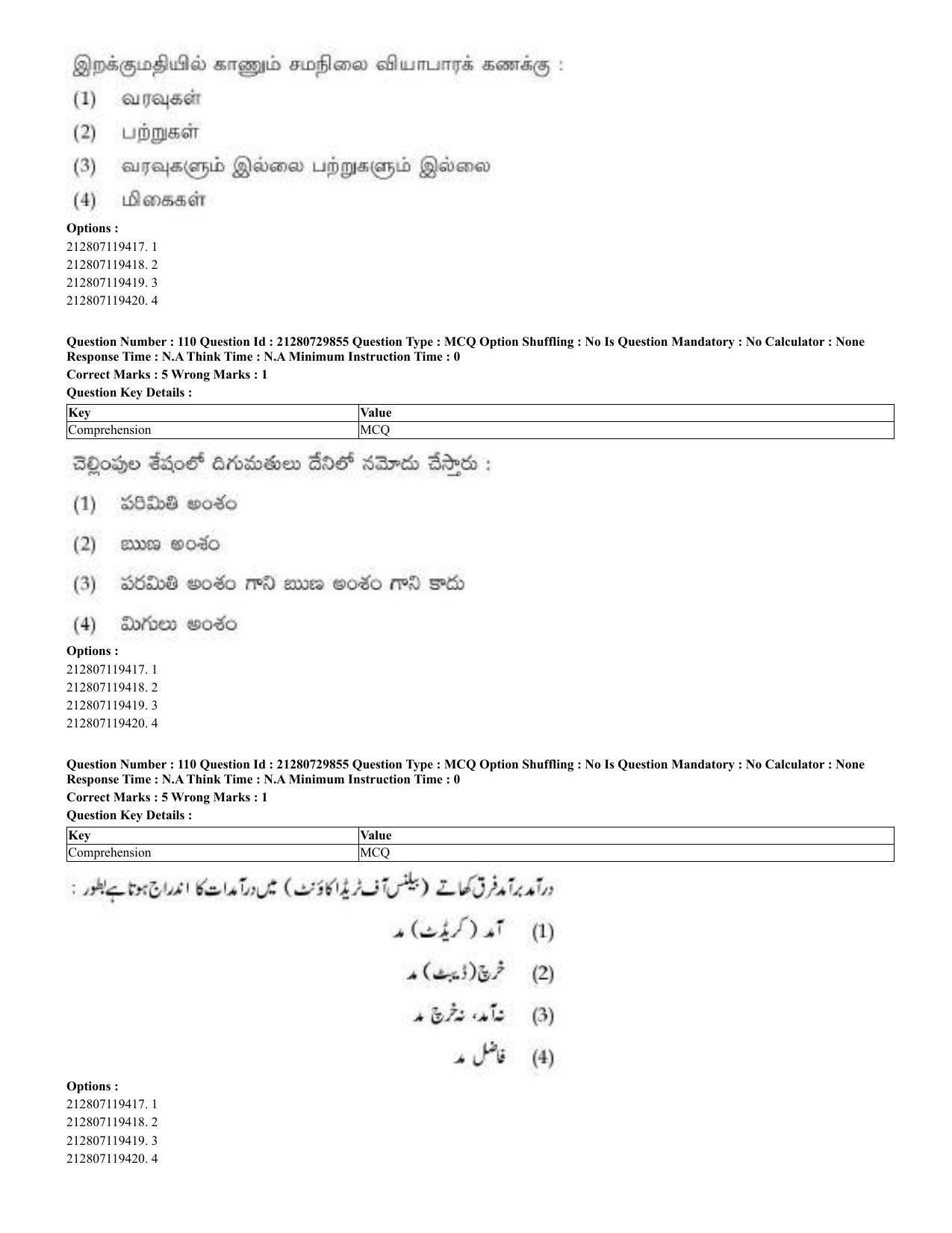 CUET 2023 Domestic Shift 2 Question Papers - 21 June 2023 - Page 121