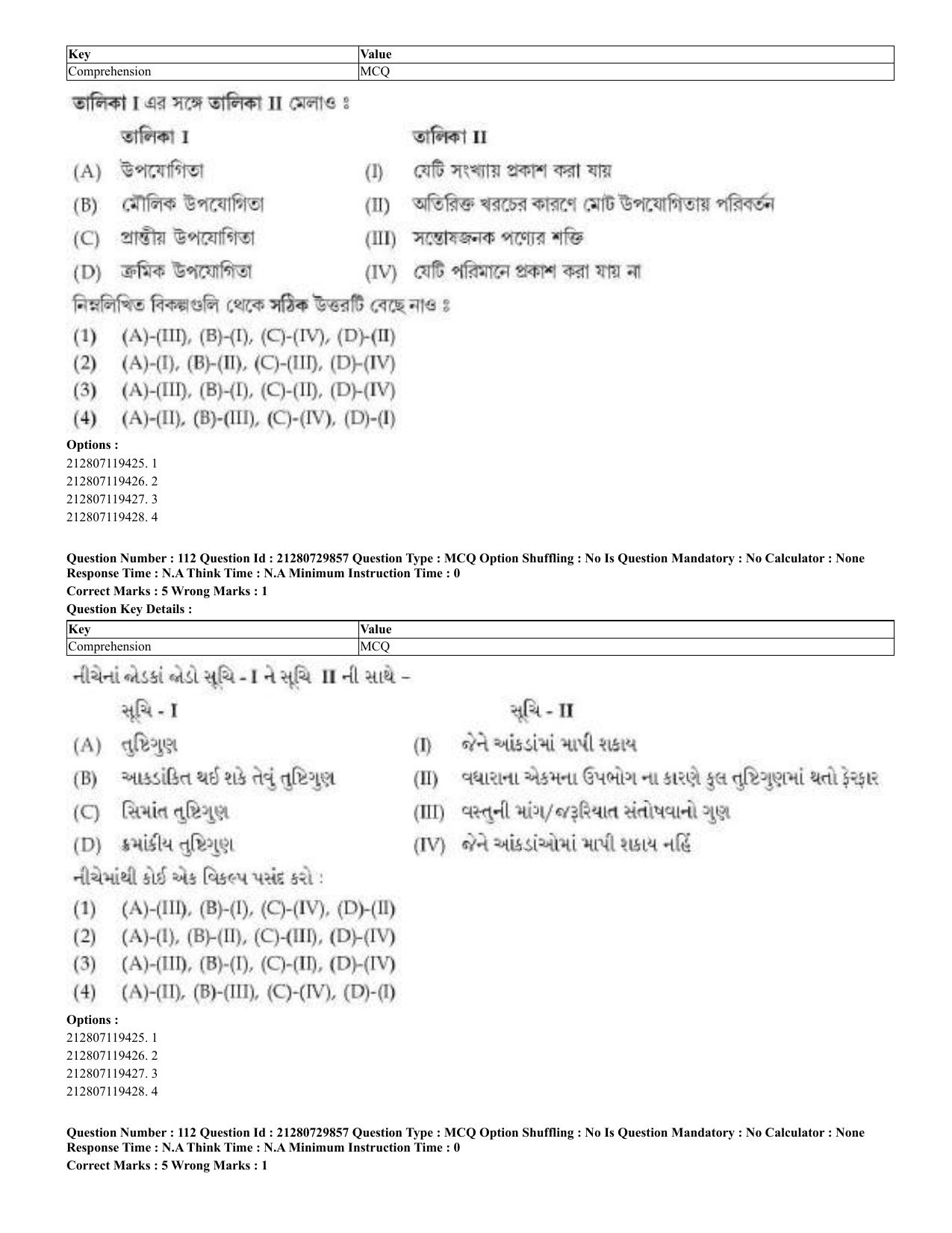 CUET 2023 Domestic Shift 2 Question Papers - 21 June 2023 - Page 128