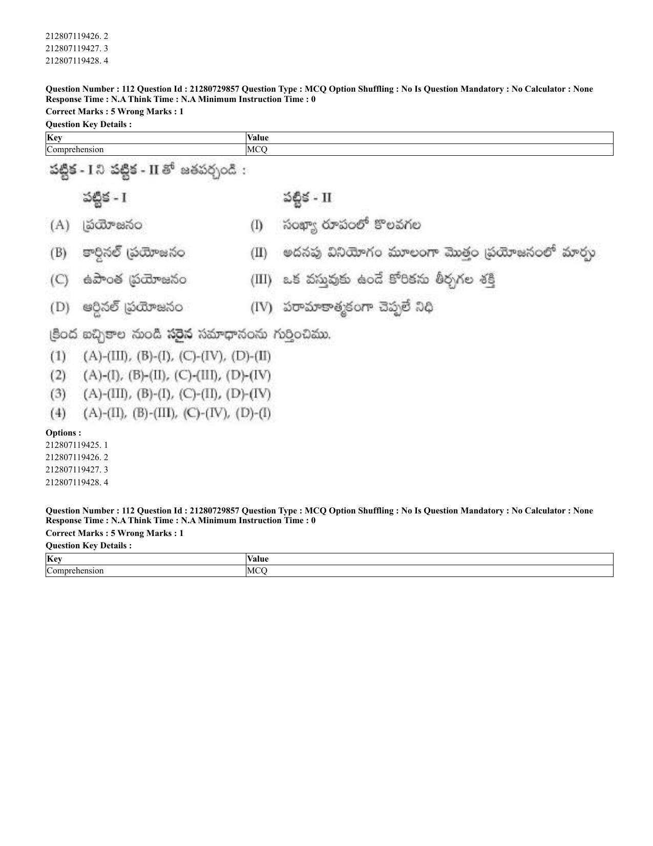 CUET 2023 Domestic Shift 2 Question Papers - 21 June 2023 - Page 132