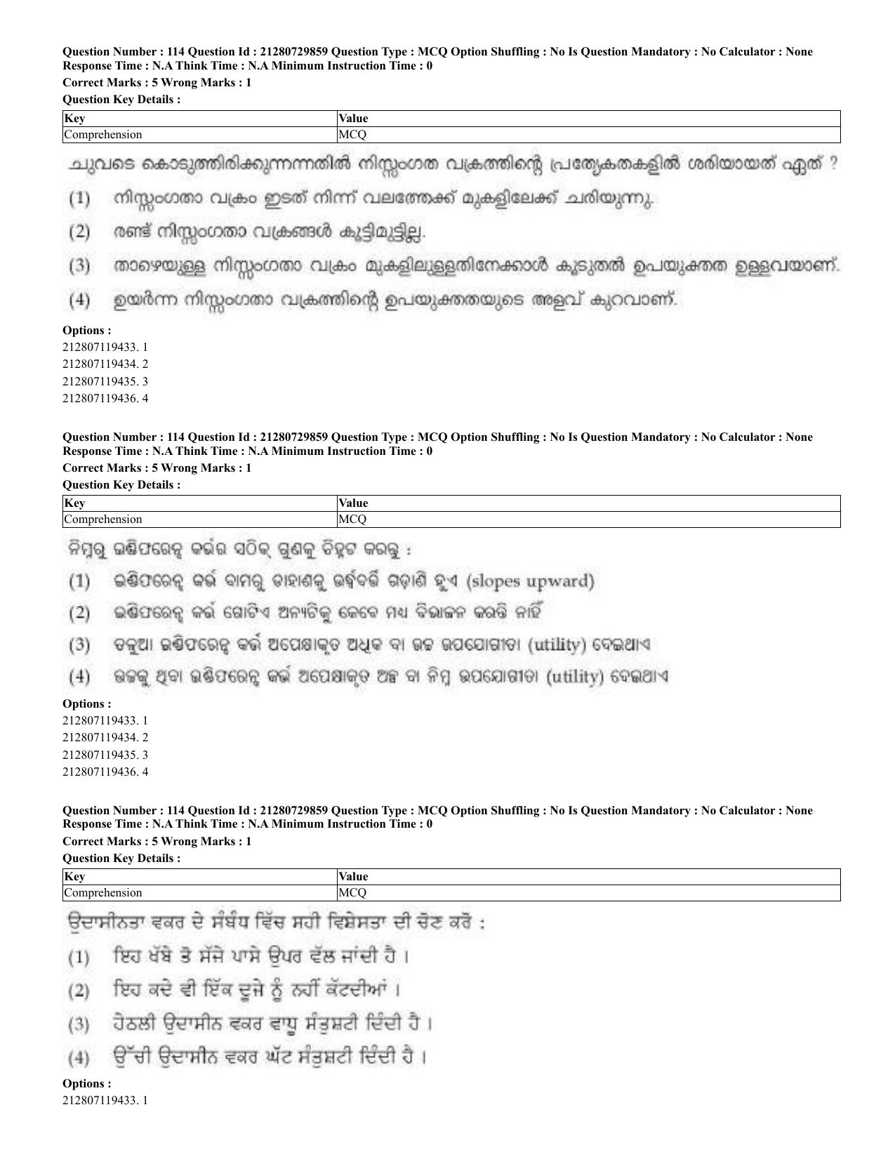 CUET 2023 Domestic Shift 2 Question Papers - 21 June 2023 - Page 141