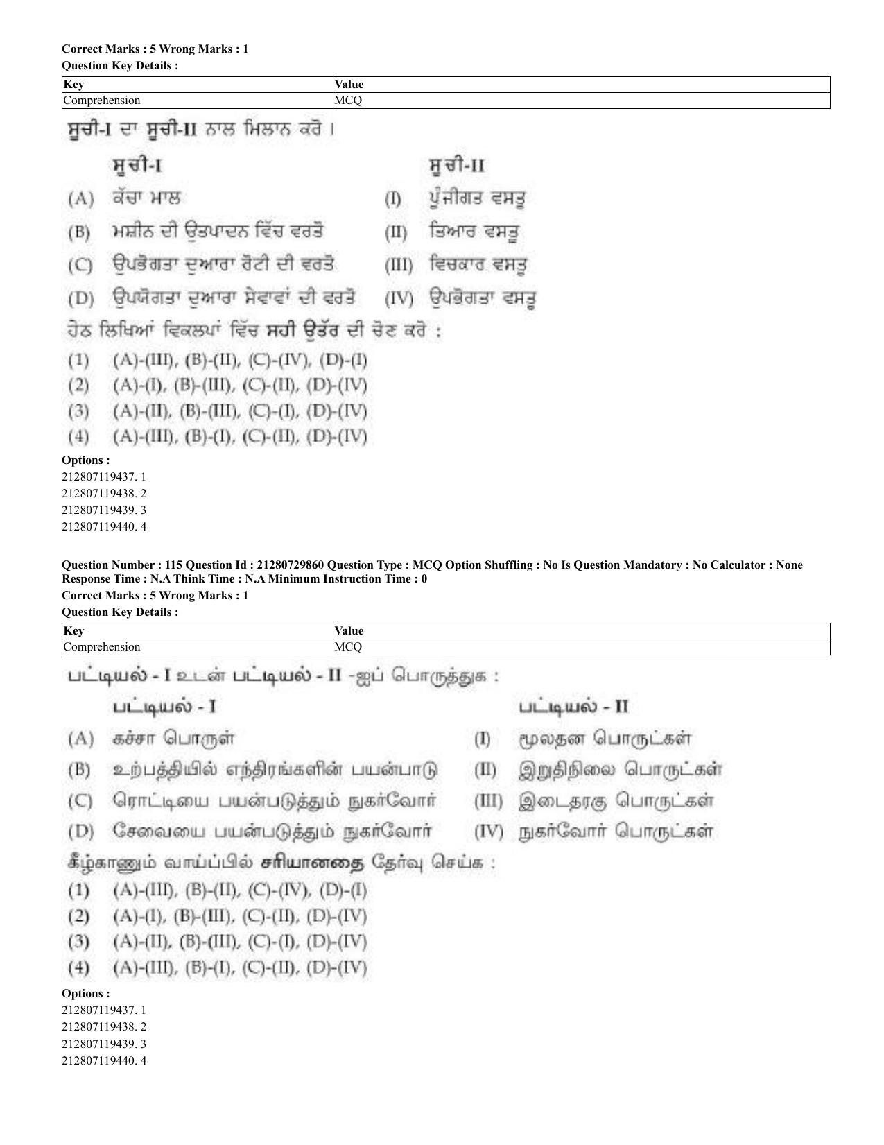 CUET 2023 Domestic Shift 2 Question Papers - 21 June 2023 - Page 148