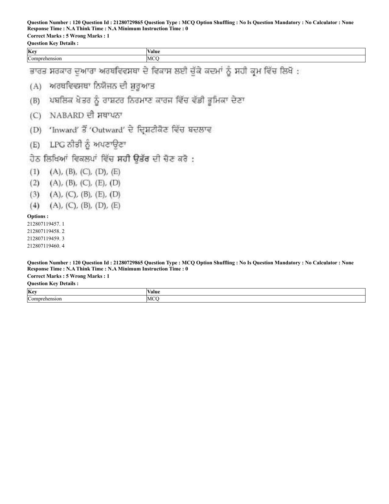 CUET 2023 Domestic Shift 2 Question Papers - 21 June 2023 - Page 176