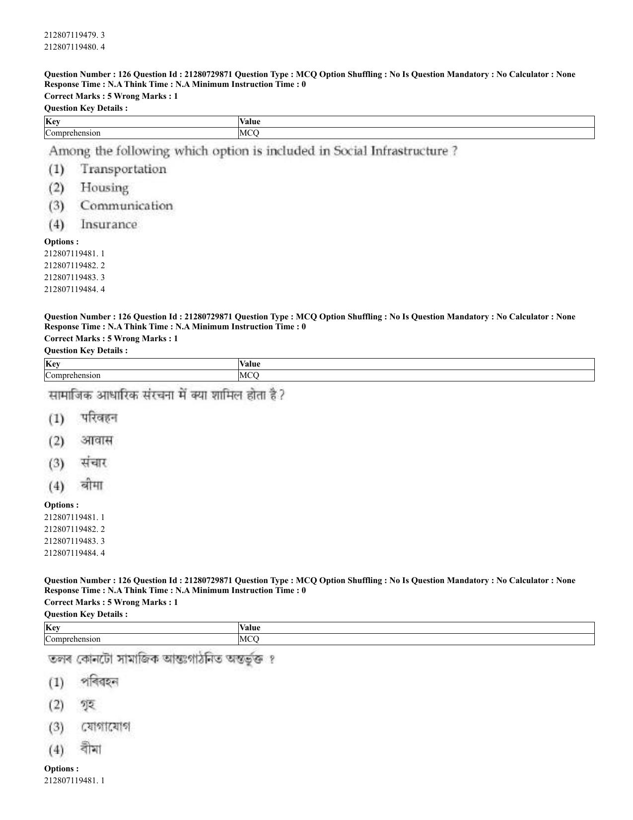 CUET 2023 Domestic Shift 2 Question Papers - 21 June 2023 - Page 207