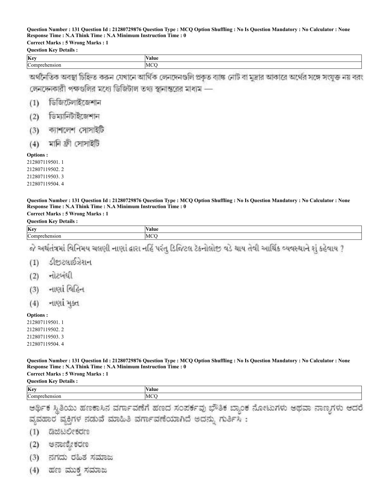 CUET 2023 Domestic Shift 2 Question Papers - 21 June 2023 - Page 237