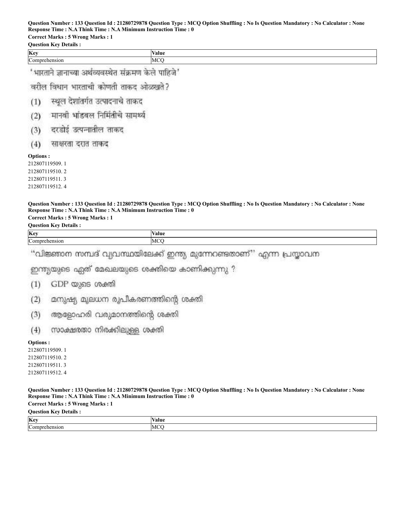 CUET 2023 Domestic Shift 2 Question Papers - 21 June 2023 - Page 251