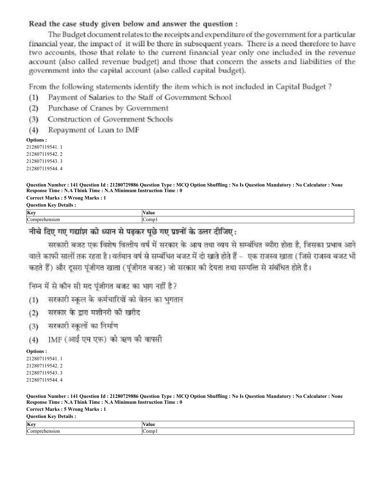 CUET 2023 Domestic Shift 2 Question Papers - 21 June 2023 - Page 296