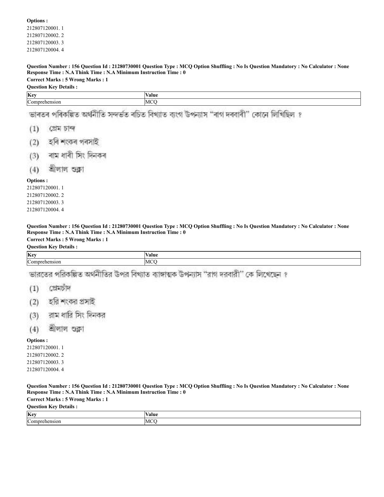 CUET 2023 Domestic Shift 2 Question Papers - 21 June 2023 - Page 394
