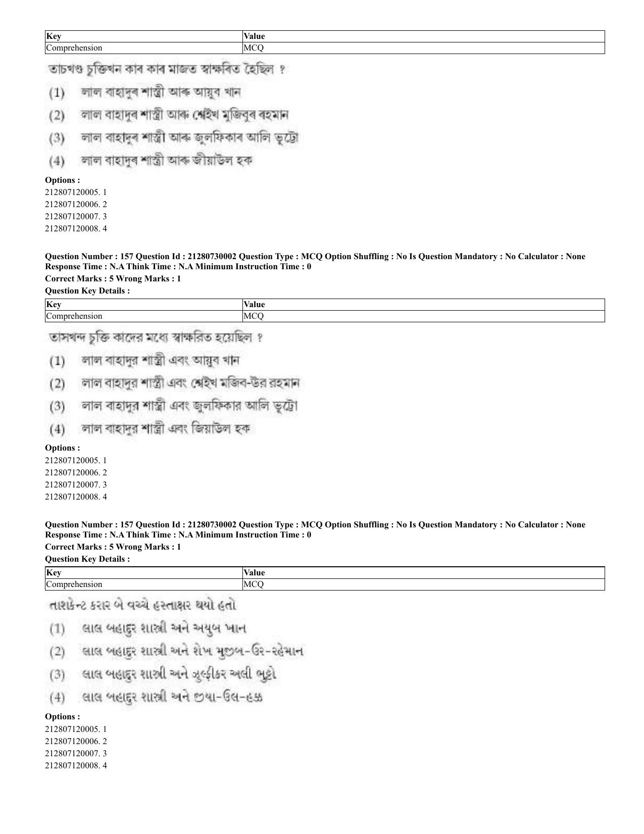 CUET 2023 Domestic Shift 2 Question Papers - 21 June 2023 - Page 399