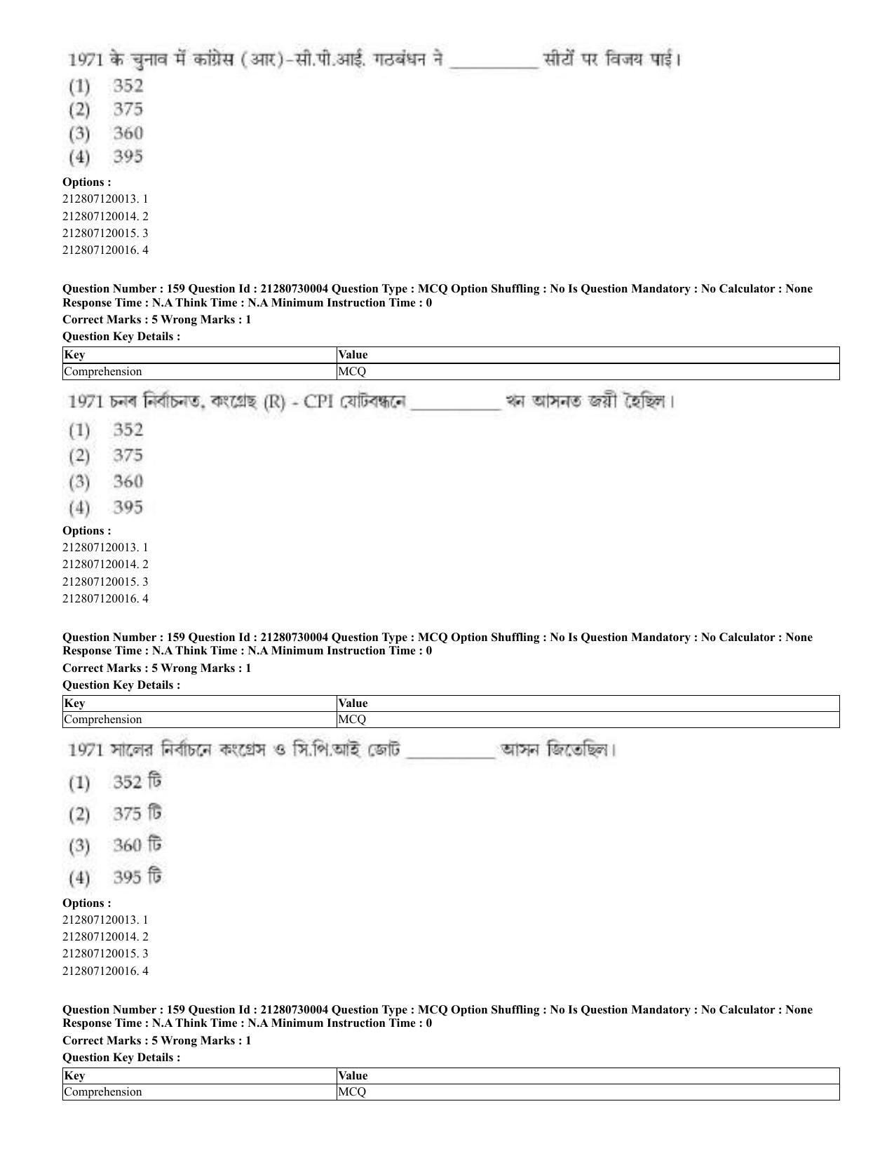 CUET 2023 Domestic Shift 2 Question Papers - 21 June 2023 - Page 408