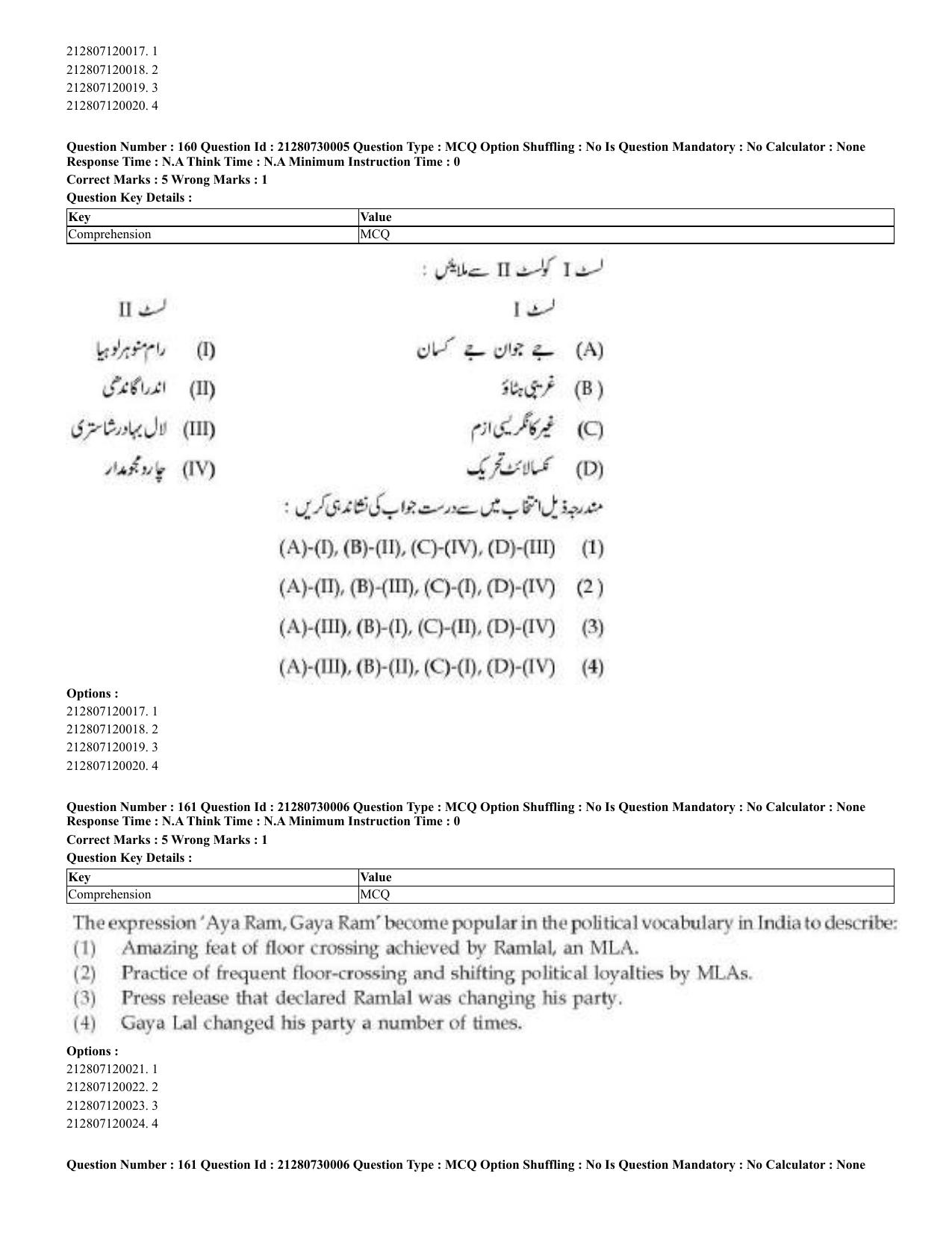 CUET 2023 Domestic Shift 2 Question Papers - 21 June 2023 - Page 418
