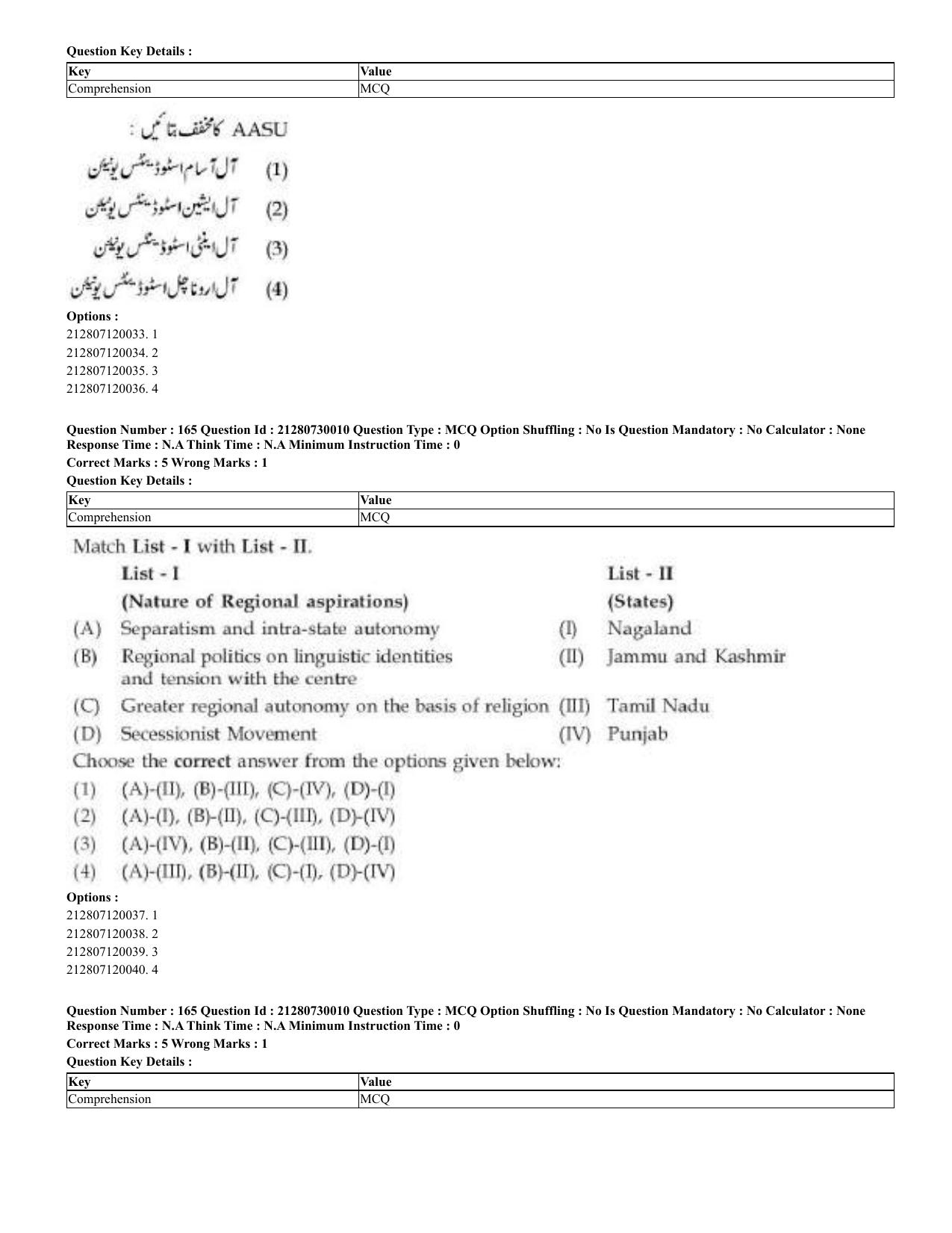CUET 2023 Domestic Shift 2 Question Papers - 21 June 2023 - Page 437