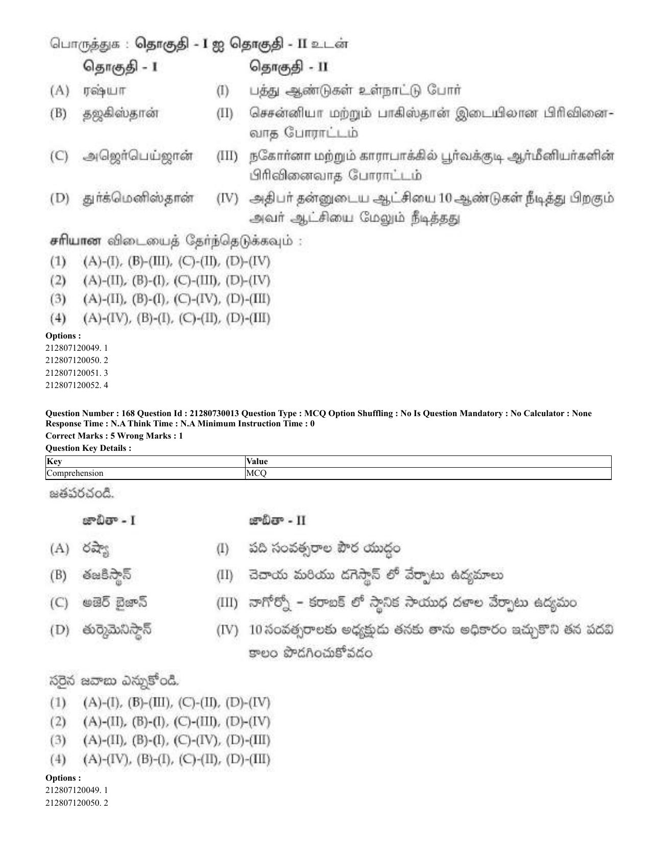 CUET 2023 Domestic Shift 2 Question Papers - 21 June 2023 - Page 462
