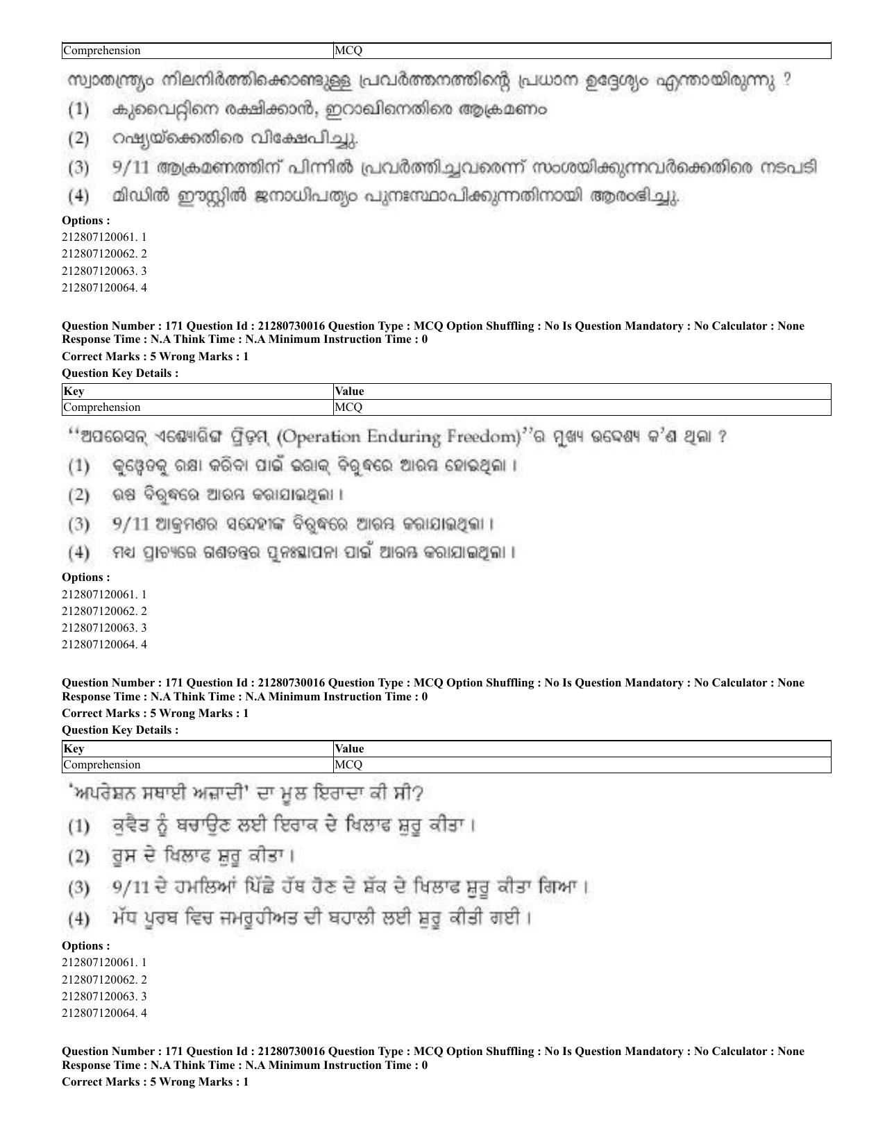 CUET 2023 Domestic Shift 2 Question Papers - 21 June 2023 - Page 477