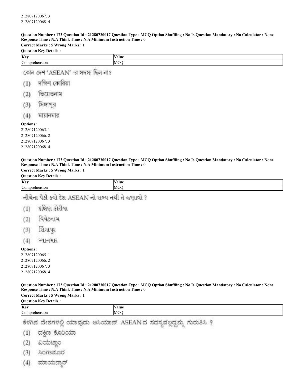 CUET 2023 Domestic Shift 2 Question Papers - 21 June 2023 - Page 480