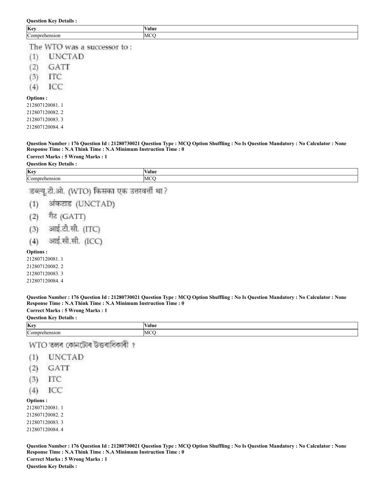 CUET 2023 Domestic Shift 2 Question Papers - 21 June 2023 - Page 500