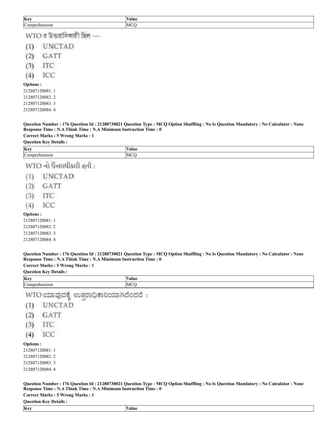 CUET 2023 Domestic Shift 2 Question Papers - 21 June 2023 - Page 501