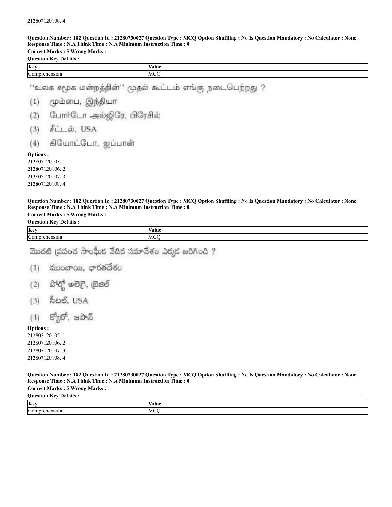 CUET 2023 Domestic Shift 2 Question Papers - 21 June 2023 - Page 533