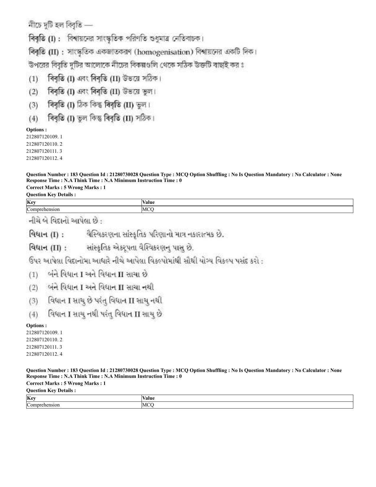 CUET 2023 Domestic Shift 2 Question Papers - 21 June 2023 - Page 536