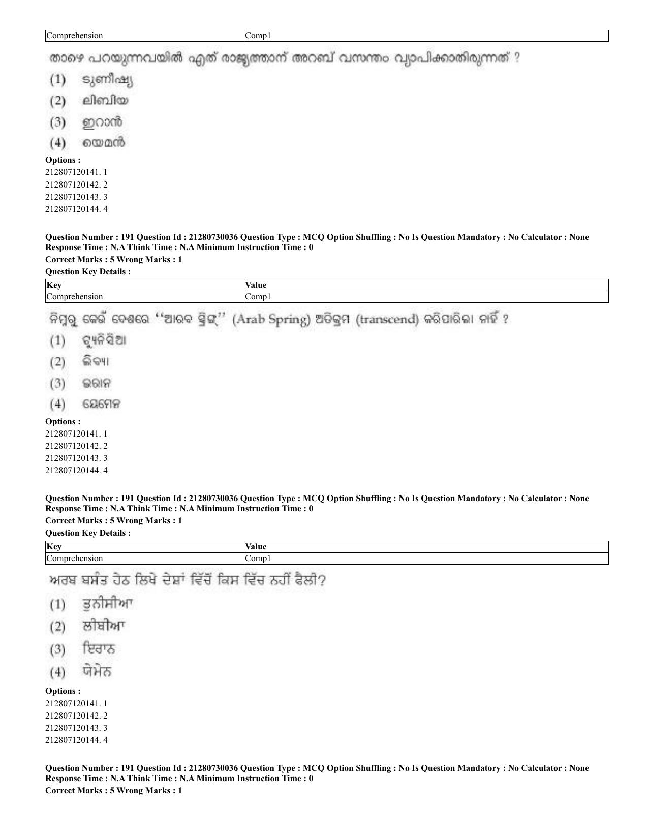 CUET 2023 Domestic Shift 2 Question Papers - 21 June 2023 - Page 586