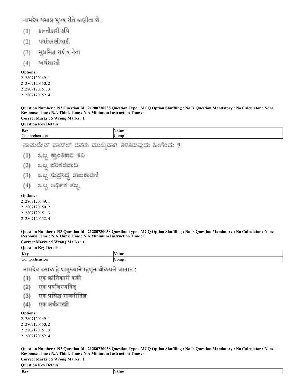 CUET 2023 Domestic Shift 2 Question Papers - 21 June 2023 - Page 602