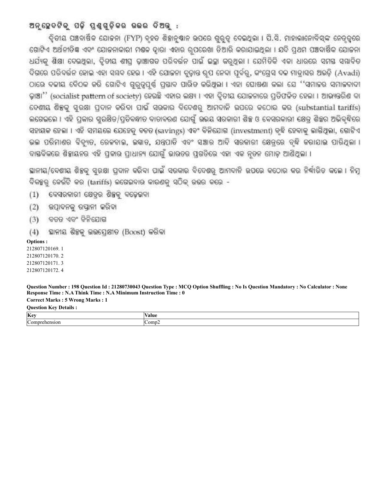 CUET 2023 Domestic Shift 2 Question Papers - 21 June 2023 - Page 643