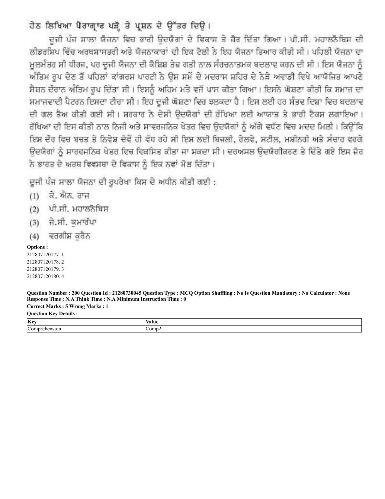 CUET 2023 Domestic Shift 2 Question Papers - 21 June 2023 - Page 666
