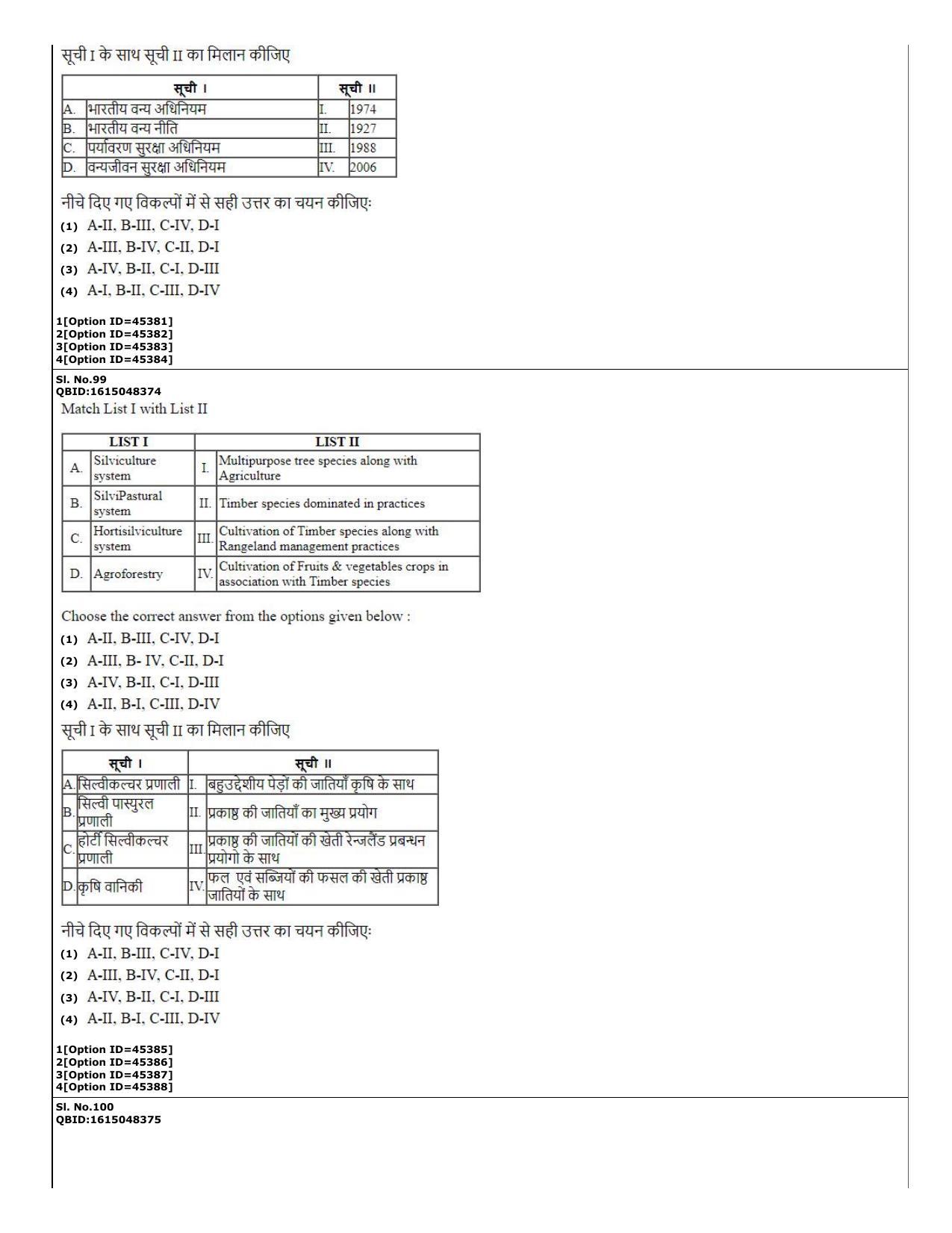 CUET (PG) 2022: PGQP-78 Agro-forestry (11-09-2022) Question Paper - Page 39