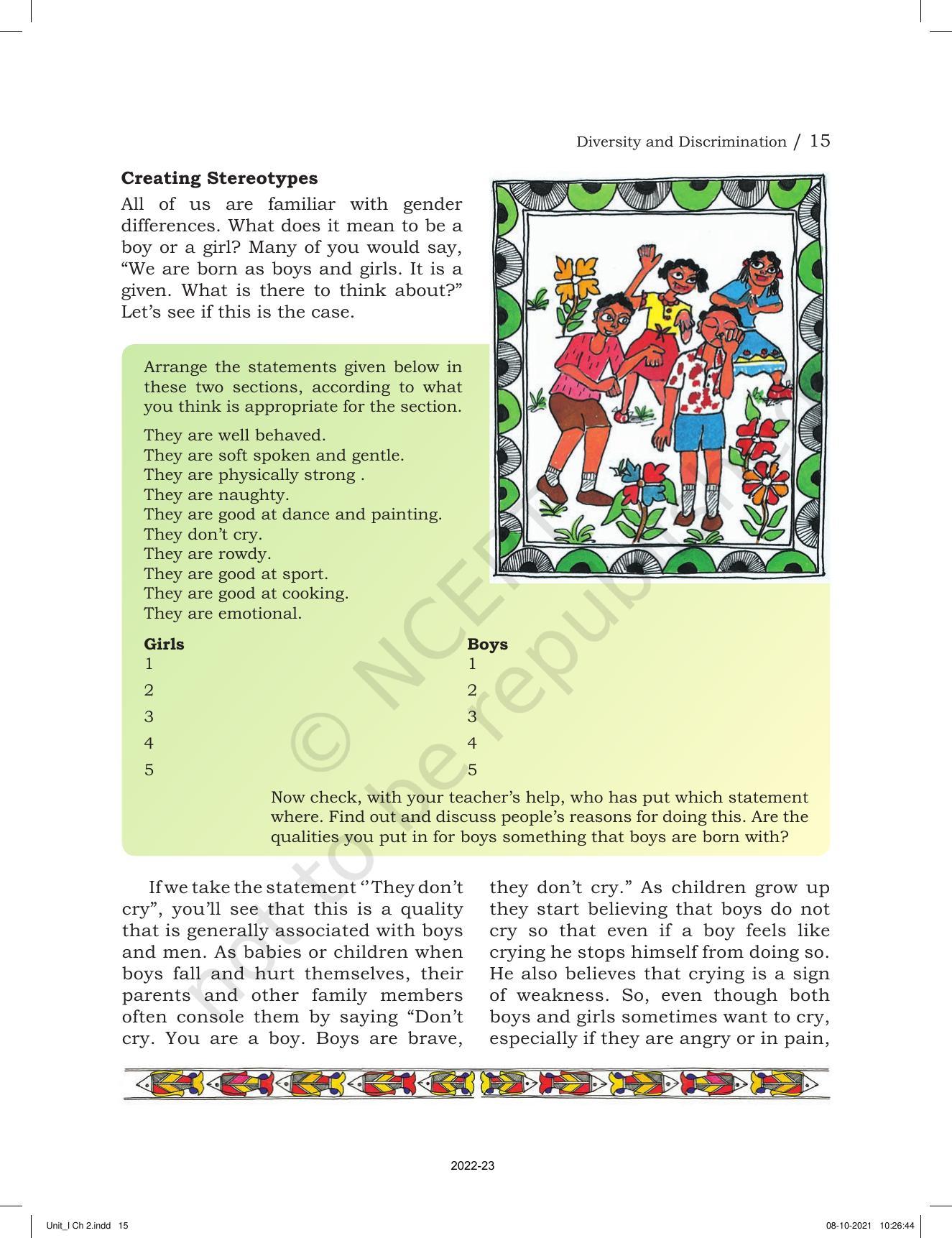 NCERT Book for Class 6 Social Science(Political Science) : Chapter 2-Diversity and Discrimination - Page 3