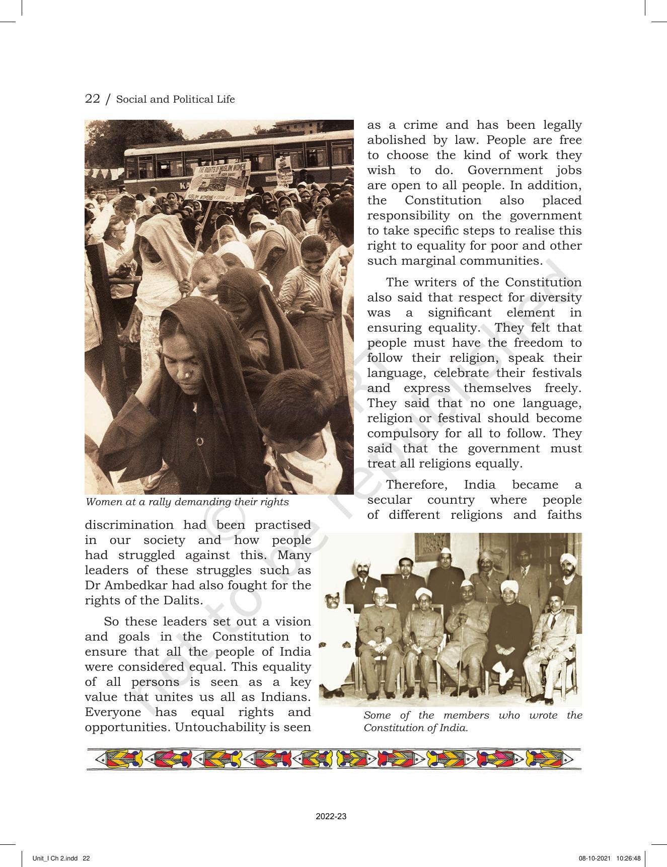 NCERT Book for Class 6 Social Science(Political Science) : Chapter 2-Diversity and Discrimination - Page 10