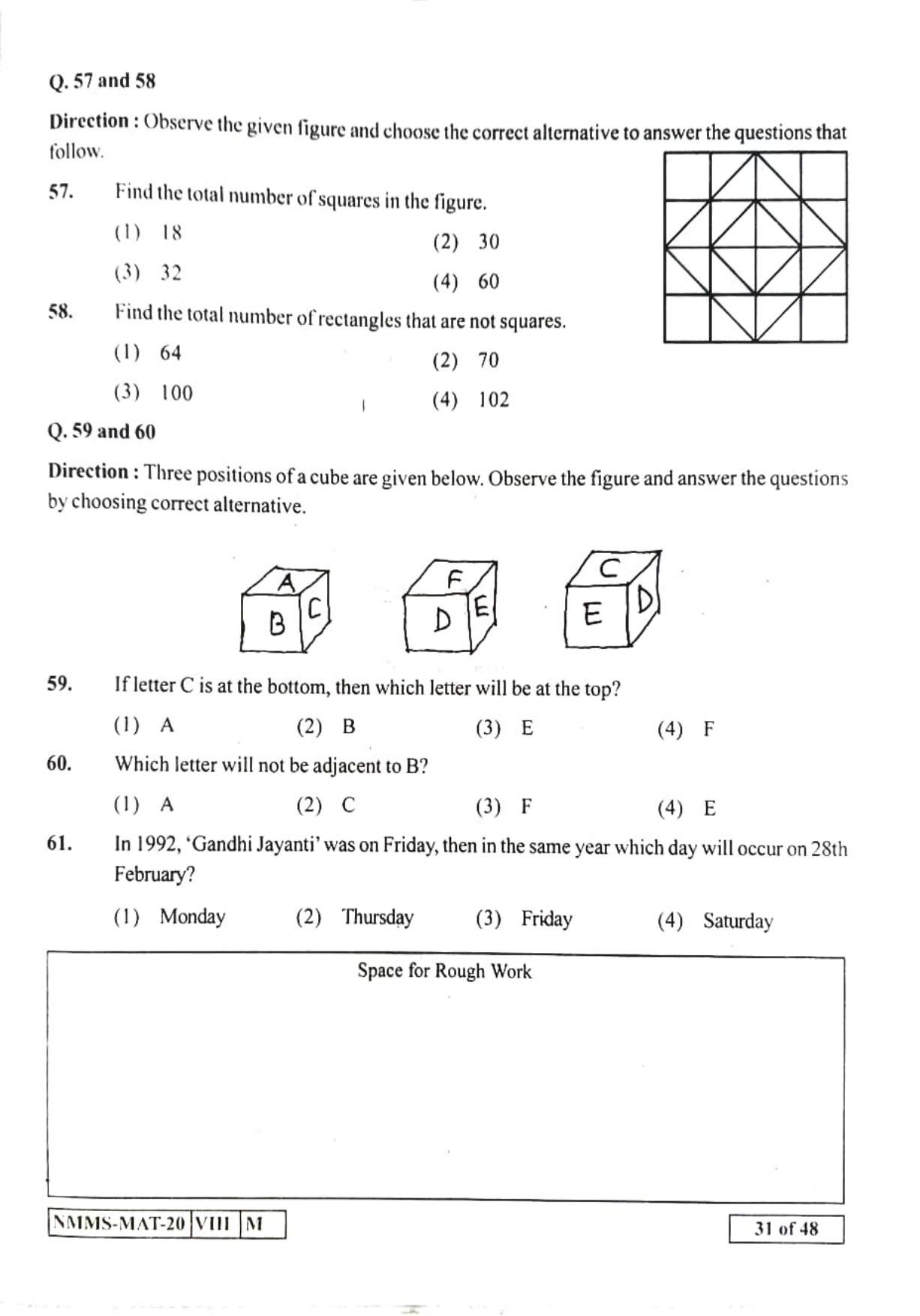 MAT MARATHI 2020-21 Class 8 Maharashtra NMMS Question Papers - Page 31