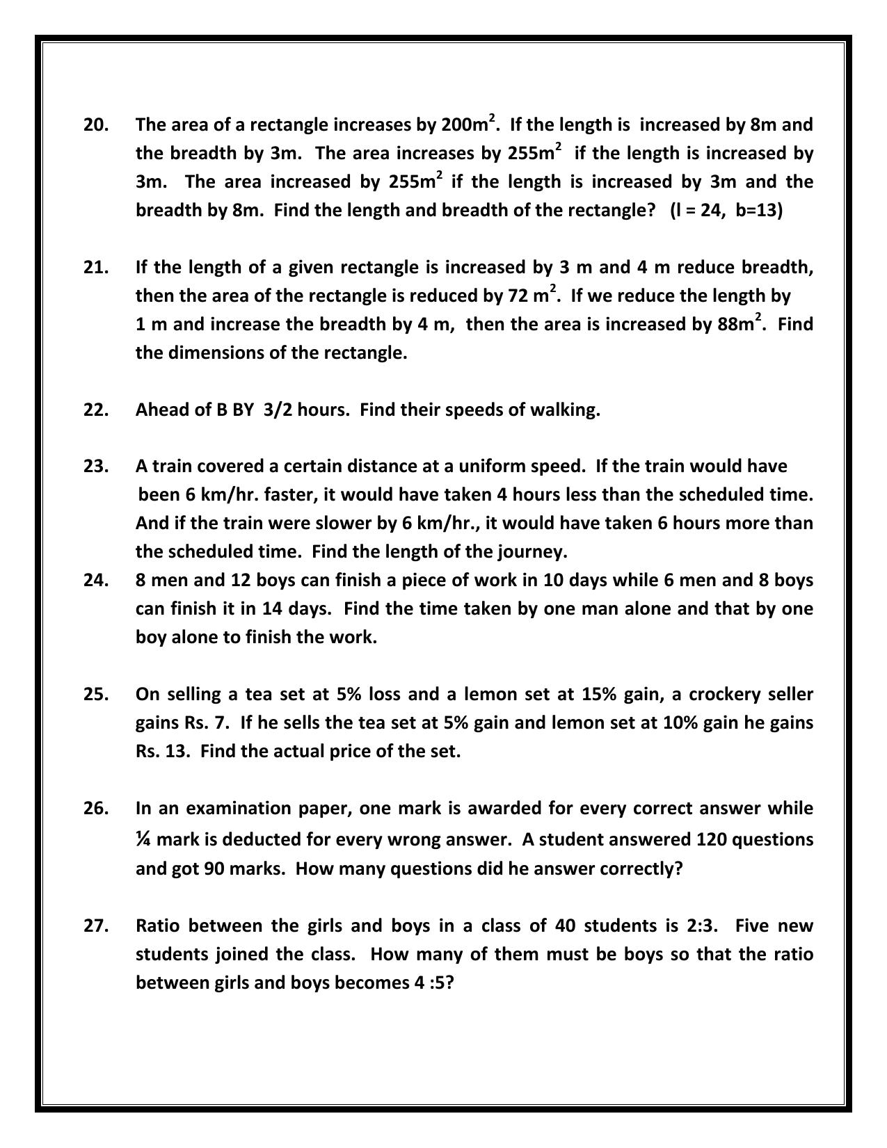 CBSE Worksheets for Class 10 Maths SA1 Assignment 2 - Page 5