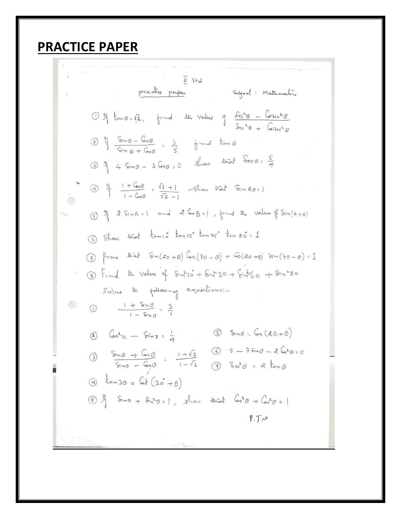 CBSE Worksheets for Class 10 Maths SA1 Assignment 2 - Page 9