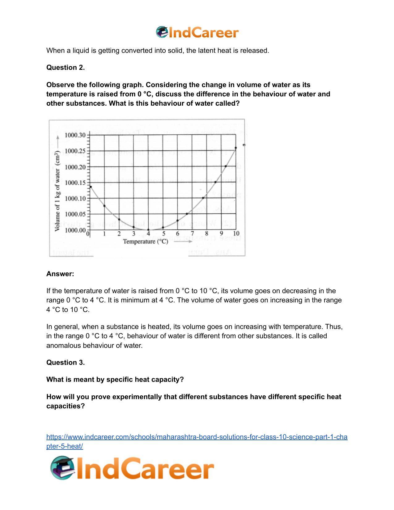 Maharashtra Board Solutions for Class 10- Science (Part 1): Chapter 5- Heat - Page 3