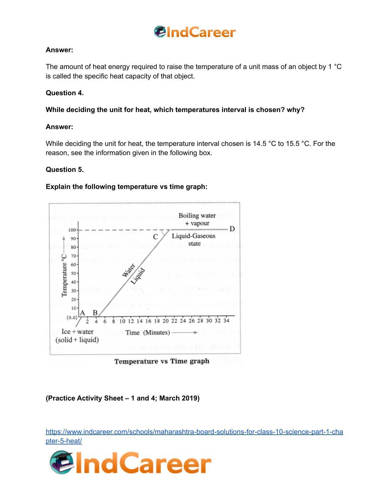 Maharashtra Board Solutions for Class 10- Science (Part 1): Chapter 5- Heat - Page 4