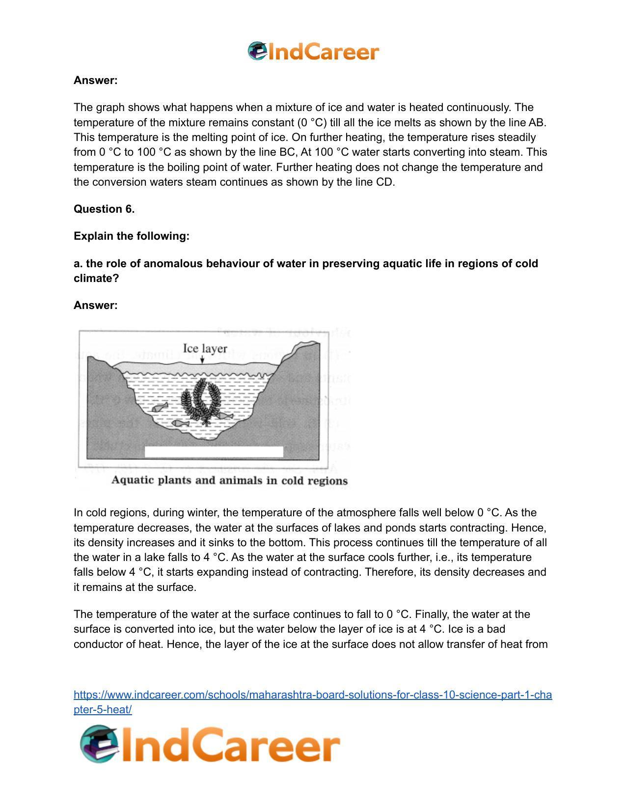Maharashtra Board Solutions for Class 10- Science (Part 1): Chapter 5- Heat - Page 5