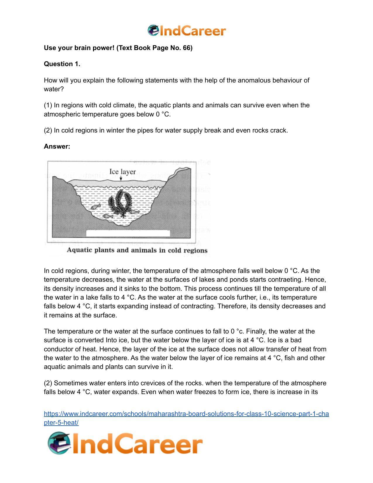 Maharashtra Board Solutions for Class 10- Science (Part 1): Chapter 5- Heat - Page 15