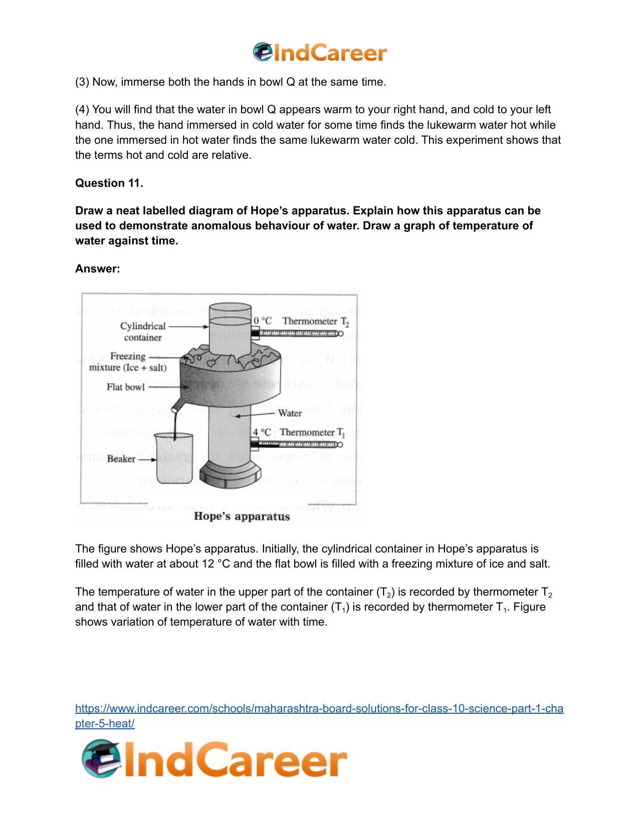 Maharashtra Board Solutions for Class 10- Science (Part 1): Chapter 5- Heat - Page 30