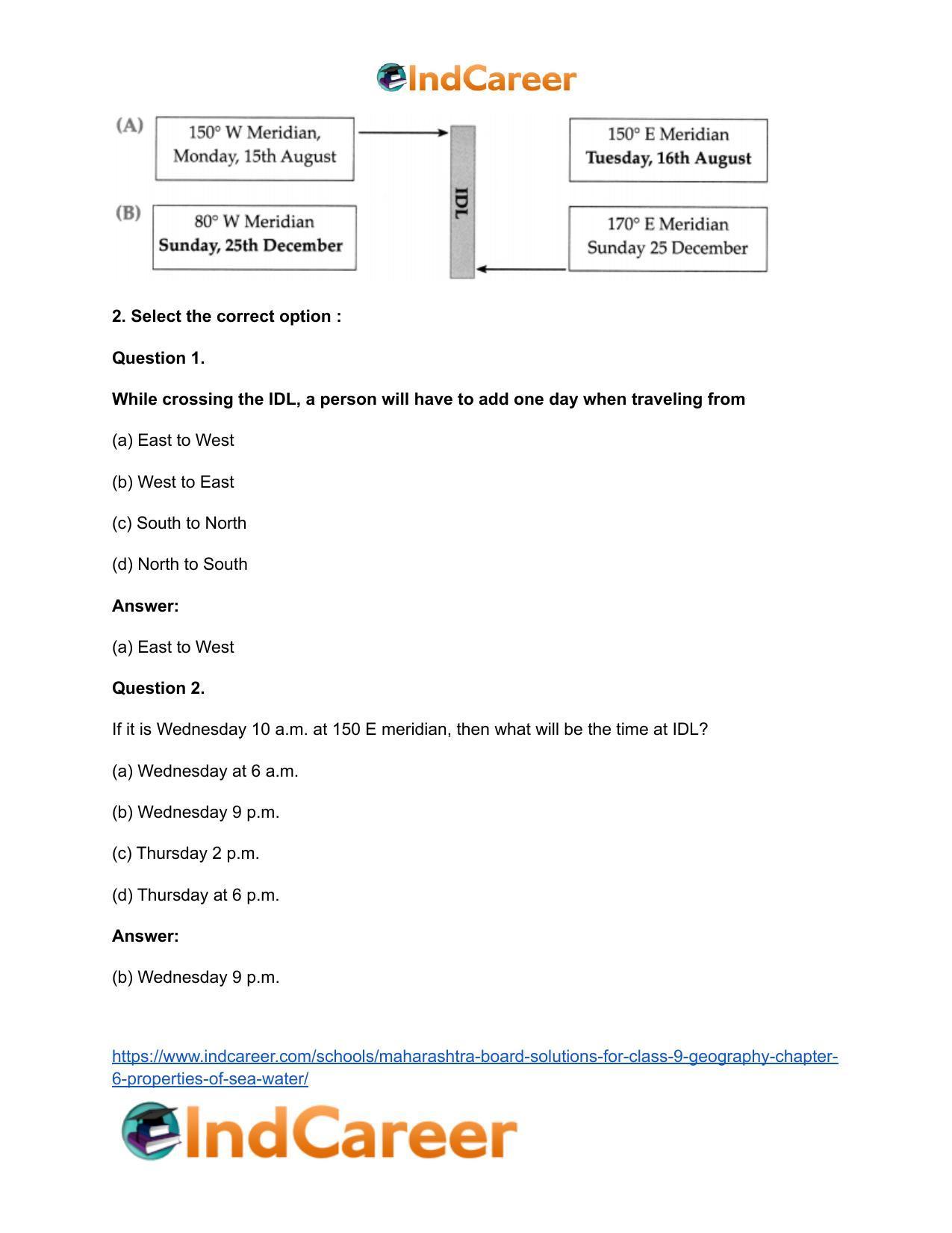 Maharashtra Board Solutions for Class 9- Geography: Chapter 7- International Date Line - Page 3
