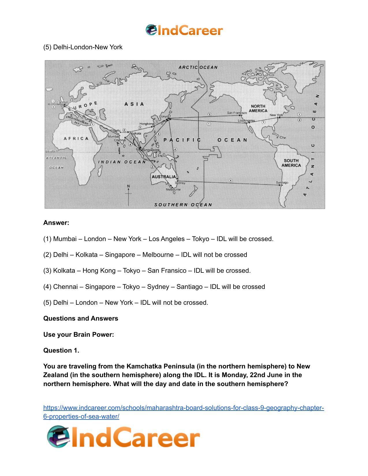 Maharashtra Board Solutions for Class 9- Geography: Chapter 7- International Date Line - Page 8