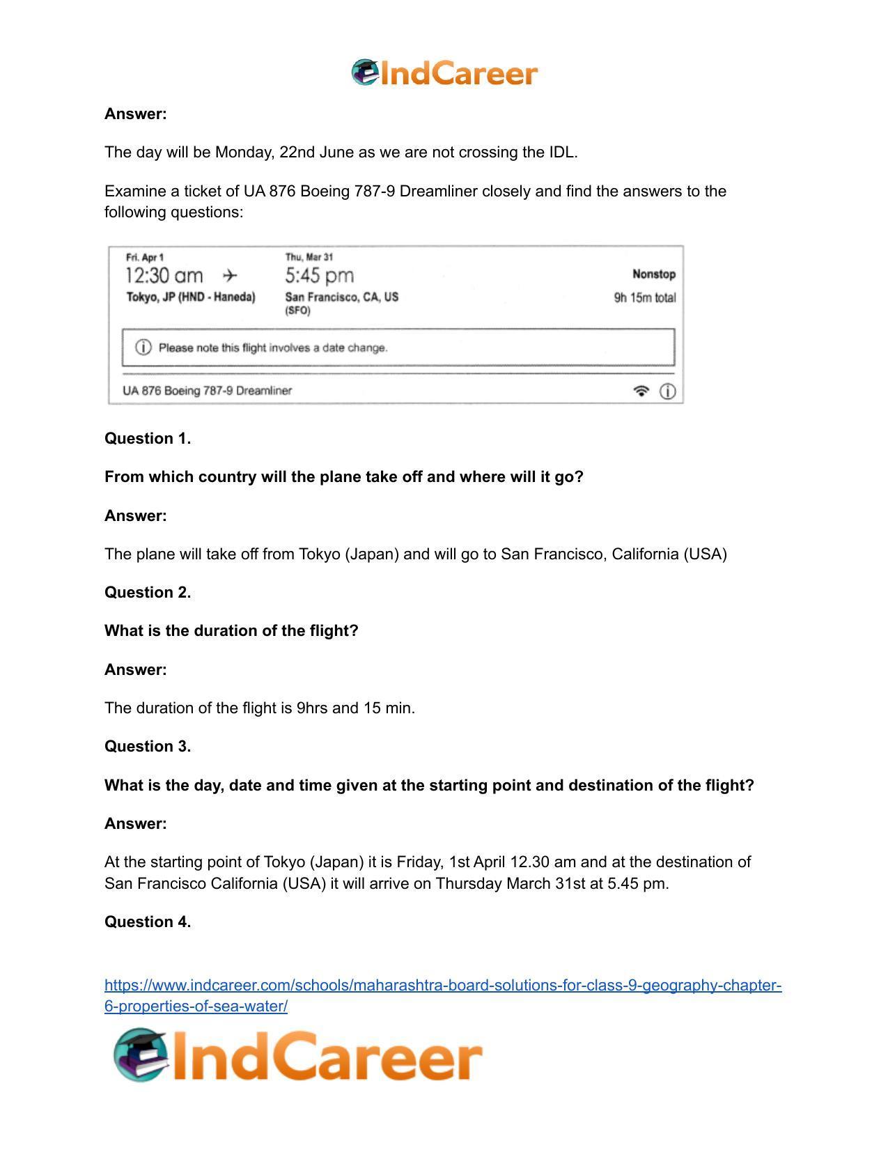 Maharashtra Board Solutions for Class 9- Geography: Chapter 7- International Date Line - Page 9