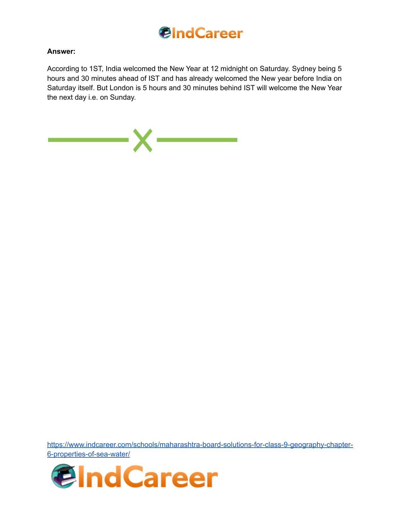 Maharashtra Board Solutions for Class 9- Geography: Chapter 7- International Date Line - Page 22