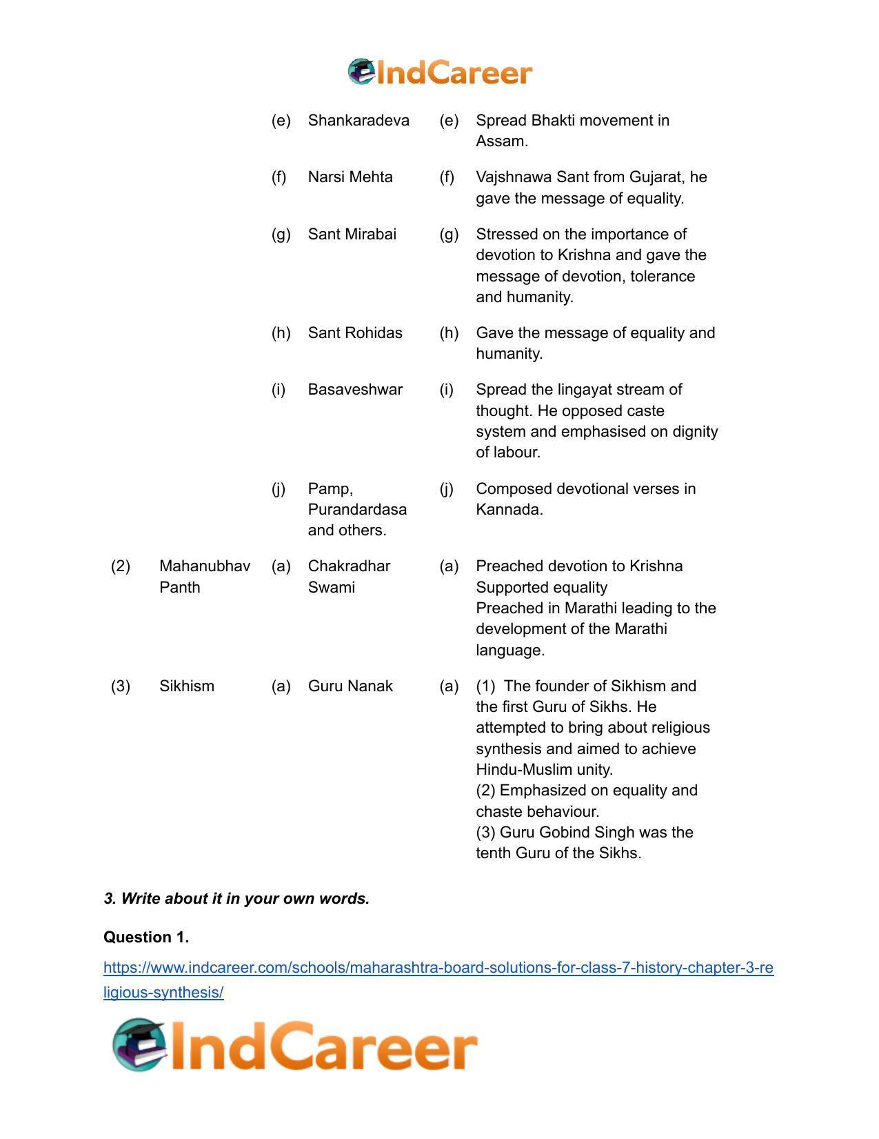 Maharashtra Board Solutions for Class 7- History: Chapter 3- Religious Synthesis - Page 4